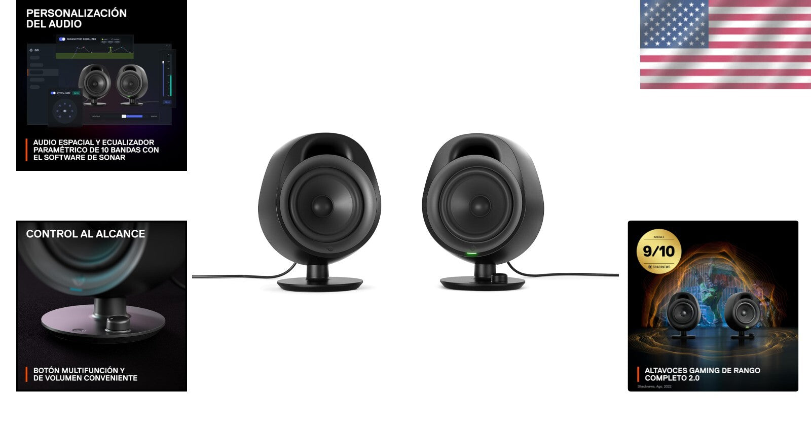 Arena 3 4-Inch Gaming Speakers - Superior Audio with Adjustable Stand & Controls