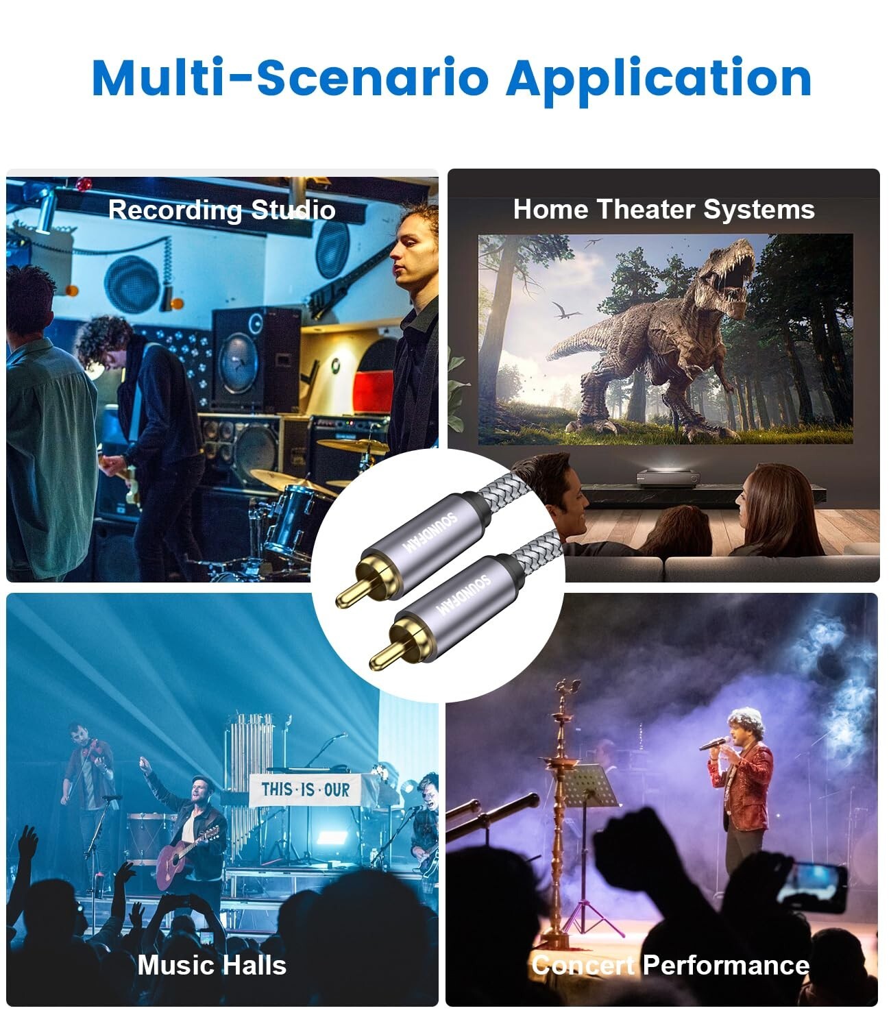 High Quality 20ft RCA to RCA Cable - Exceptional Durability with Loss-less Sound