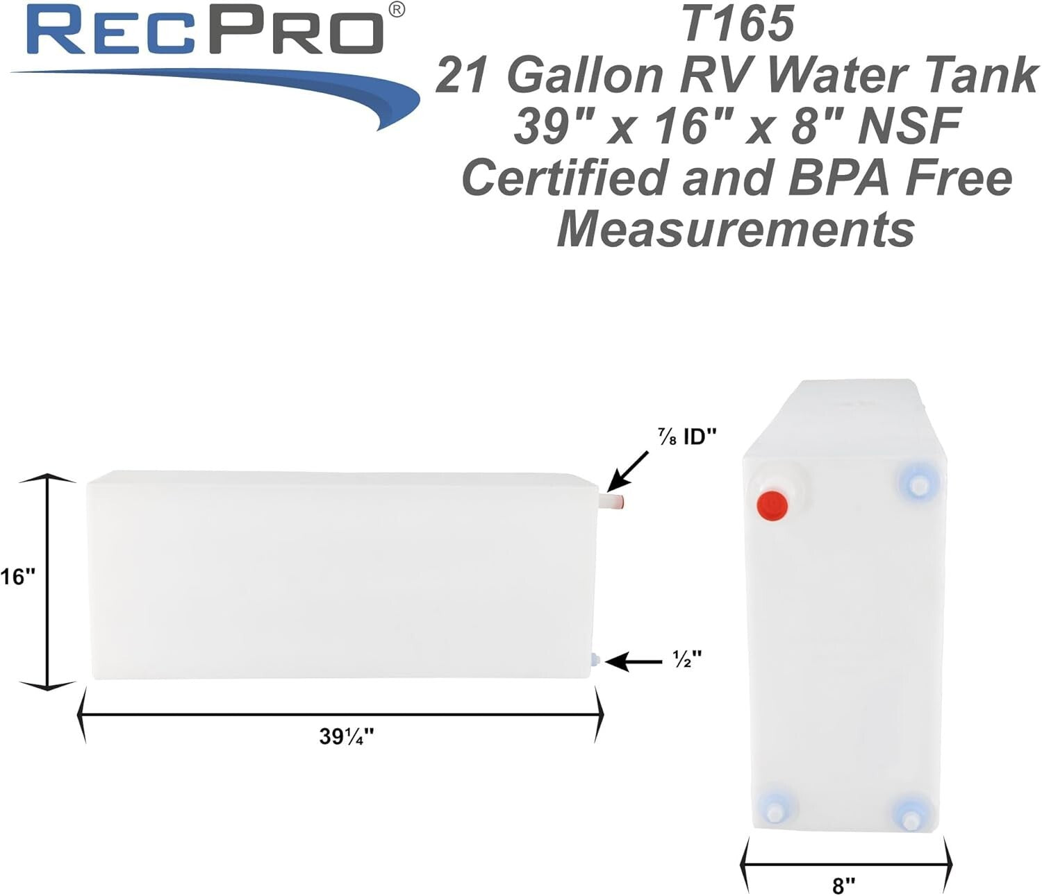 Sturdy 21-Gallon Polyethylene RV Water Tank | Ideal for Camping Adventures