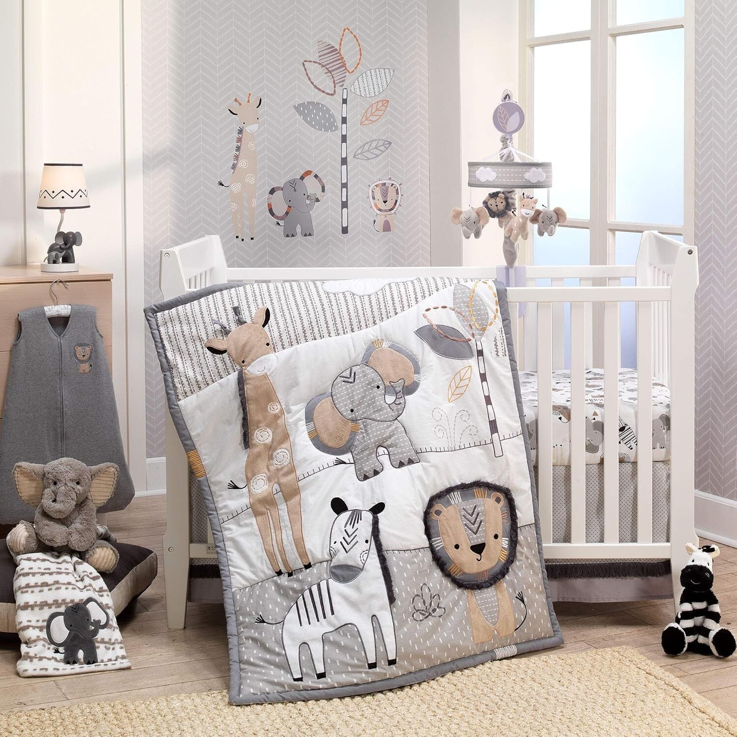 Animal Print Crib Bedding Set - 6-Piece Gender Neutral Nursery Essentials