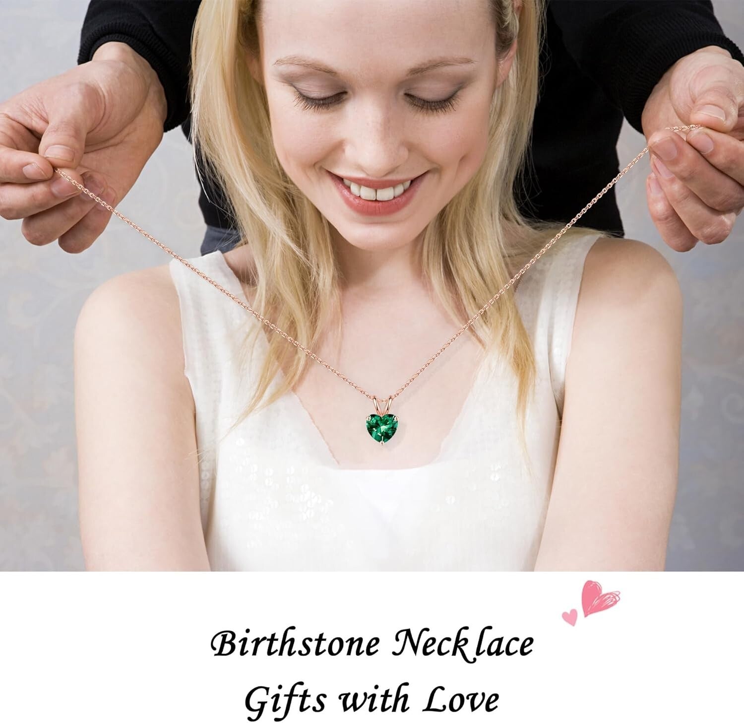 Adjustable 16-18" Heart Birthstone Necklace - Meaningful Sterling Silver Jewelry