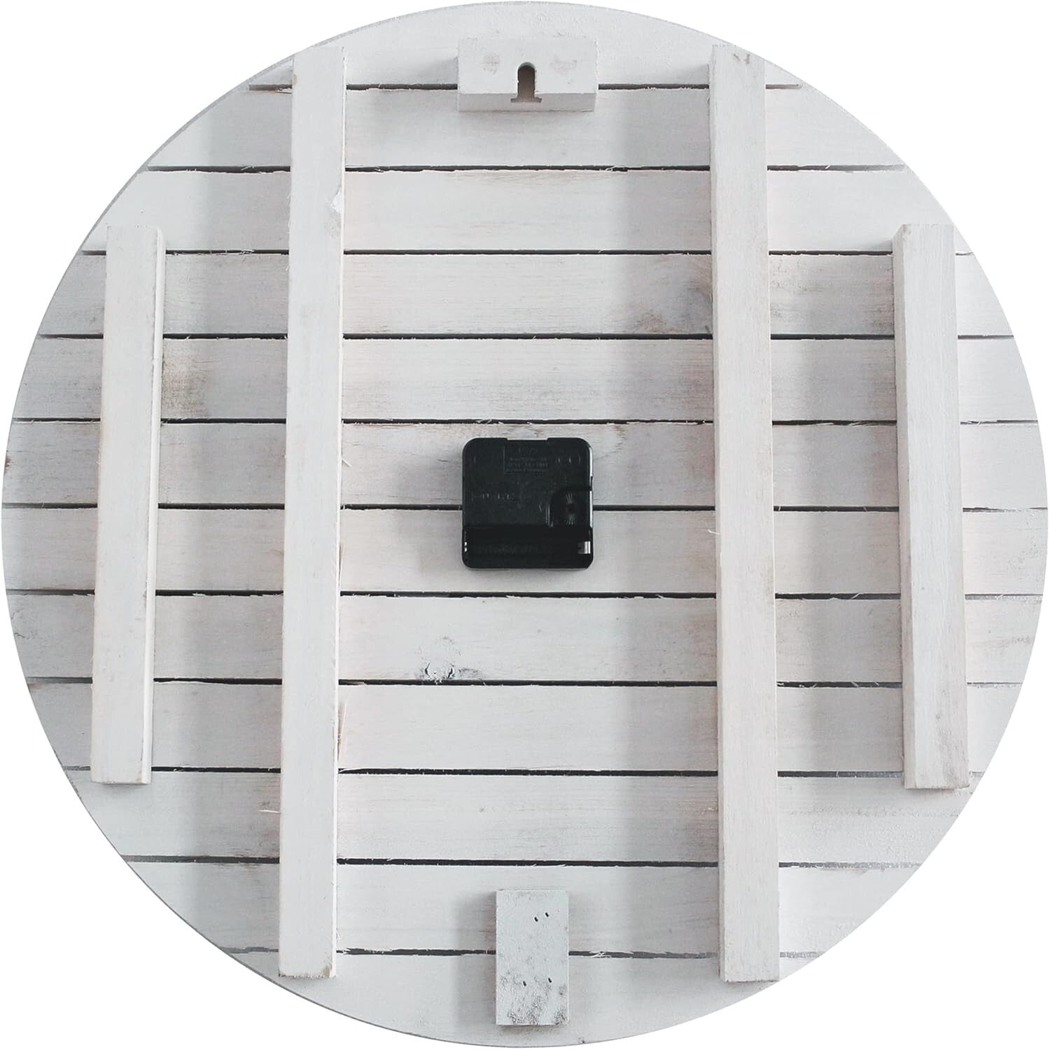 Rustic 18'' Farmhouse Wall Clock - Large White Wood Decor for Living Space