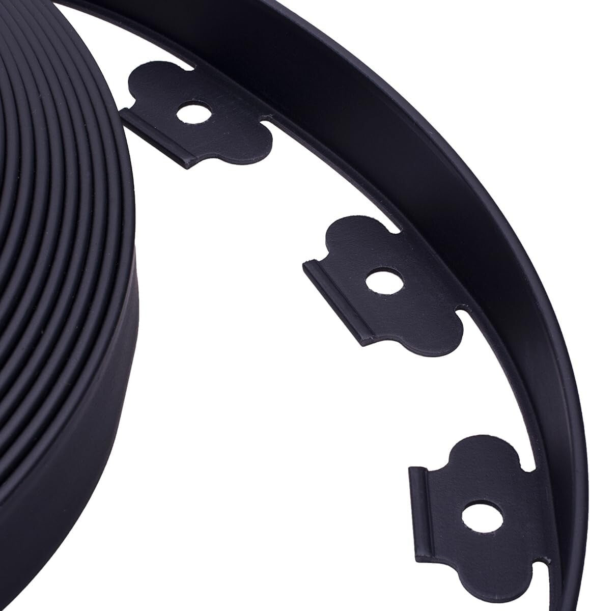 100FT No-Dig Landscape Edging Kit with 60 Durable Stakes - Black Beautification