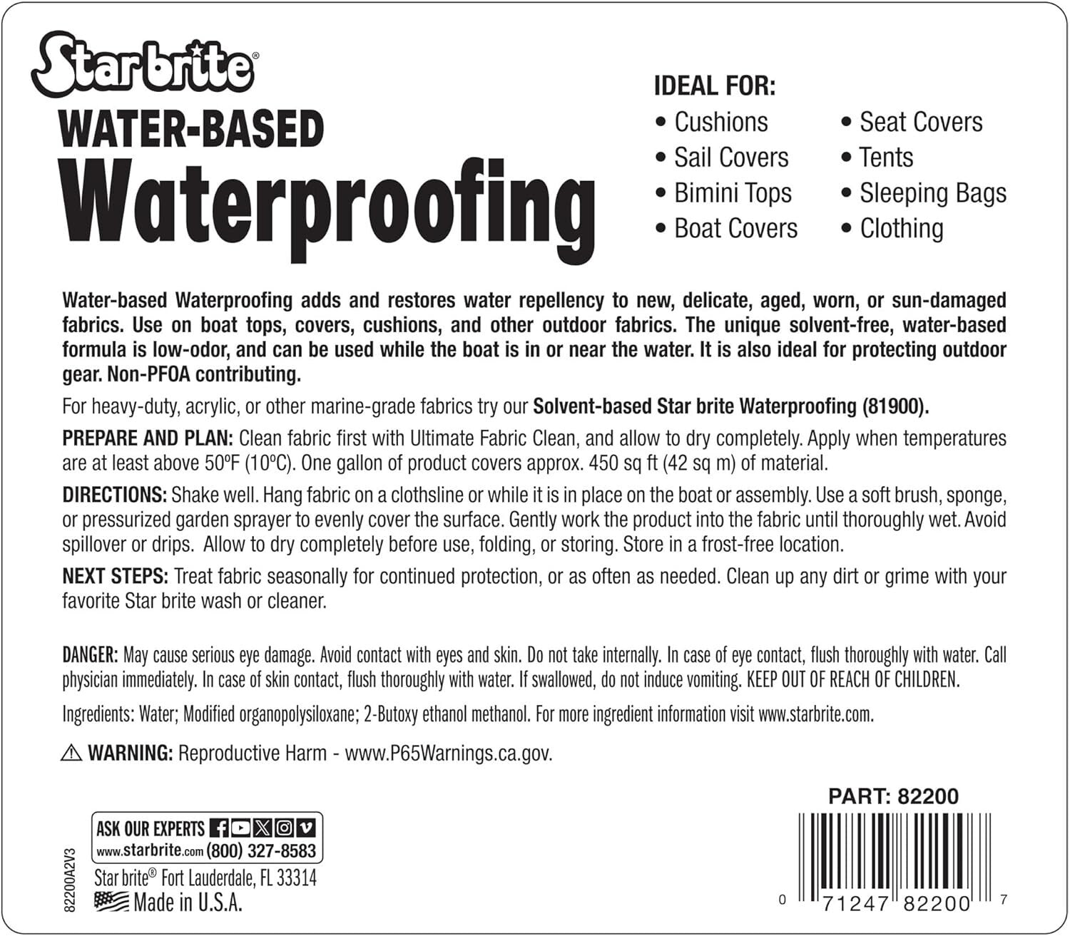 Low-Odor 1 Gallon Fabric Protection Spray – Ideal for Outdoor & Sensitive Use