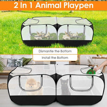 Load image into Gallery viewer, Portable Detachable Bottom Playpen for Small Animals - Spacious &amp; Lightweight