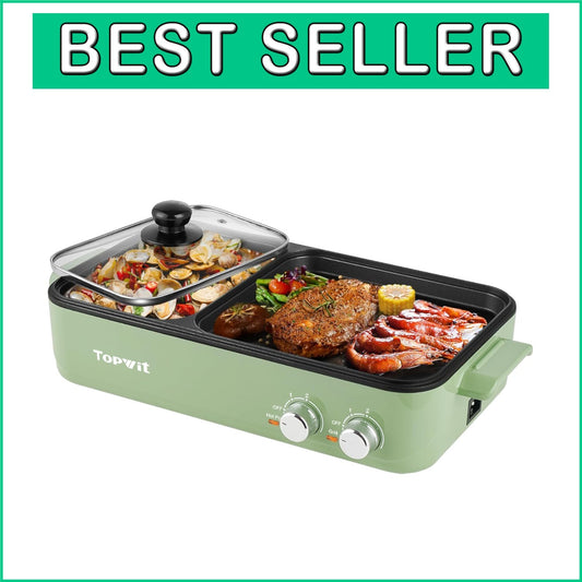 Eco-Friendly 2-in-1 Electric Hot Pot & Grill with Dual Temperature Control