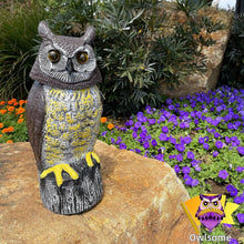 Load image into Gallery viewer, Weatherproof Solar Owl Garden Sculpture with Motion Detection &amp; Dynamic Features