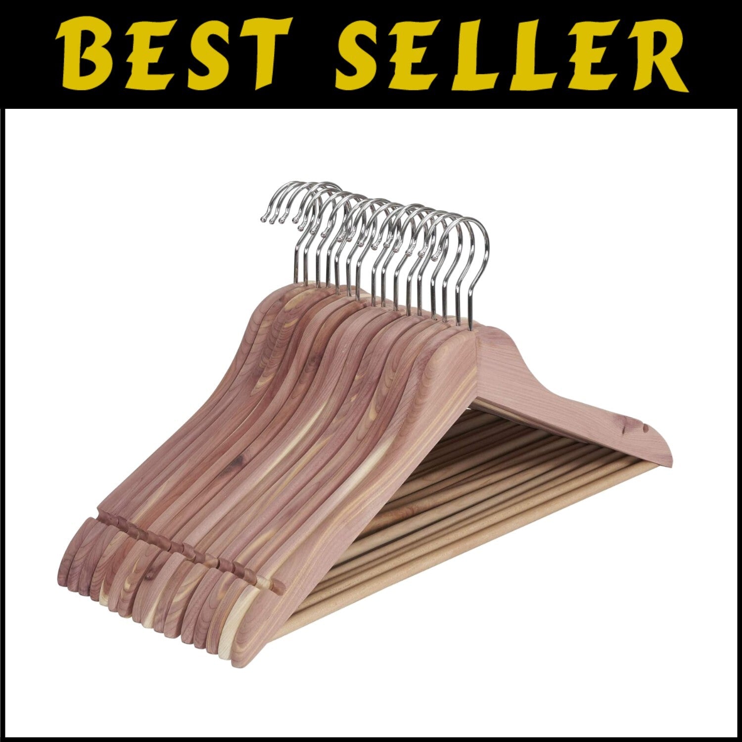 Maximize Closet Space with 16 Durable Cedar Wood Hangers – Eco-Friendly Luxury