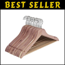 Load image into Gallery viewer, Maximize Closet Space with 16 Durable Cedar Wood Hangers – Eco-Friendly Luxury