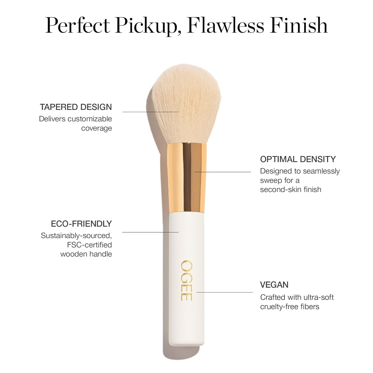 Vegan Professional Powder Brush - Ultra-Soft for Flawless Makeup Application