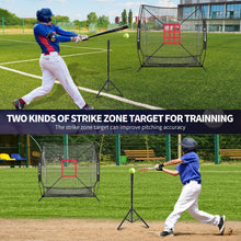 Load image into Gallery viewer, Durable 7x7 ft Bow Frame Net with Adjustable Tee &amp; Strike Zones for Training