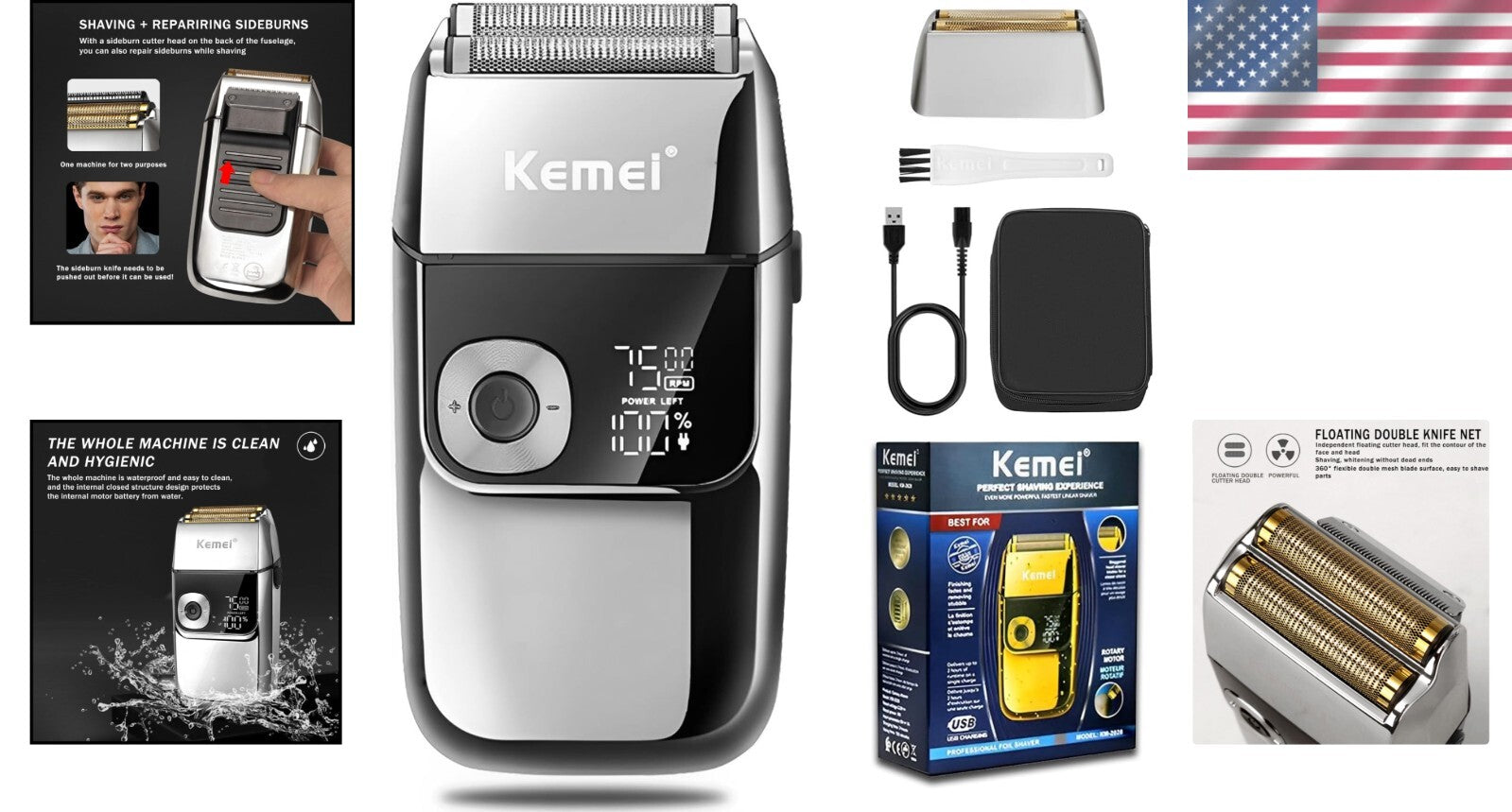 High-Quality Electric Razor for Men - USB Rechargeable, Easy to Clean & Travel