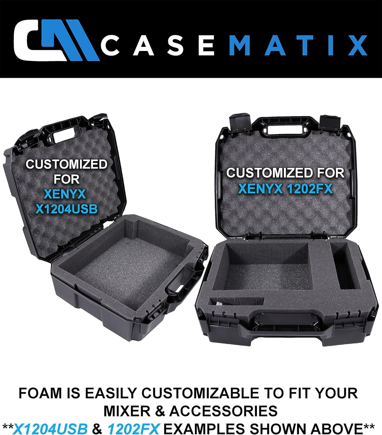 Lightweight 17" Hard Shell Audio Mixer Case with Customizable Foam Interior
