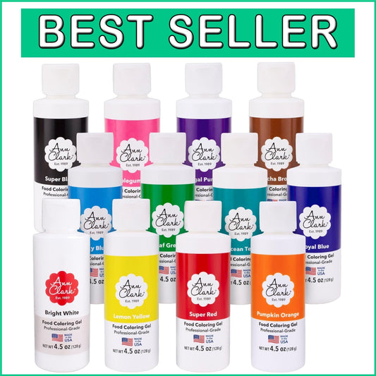 Allergen-Free 12-Color Gel Food Coloring - Chef’s Quality 4.5 oz Made in USA