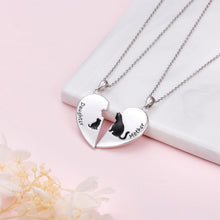 Load image into Gallery viewer, Sterling Silver Necklace for Mother and Daughter - Elegant Heart Jewelry Gift