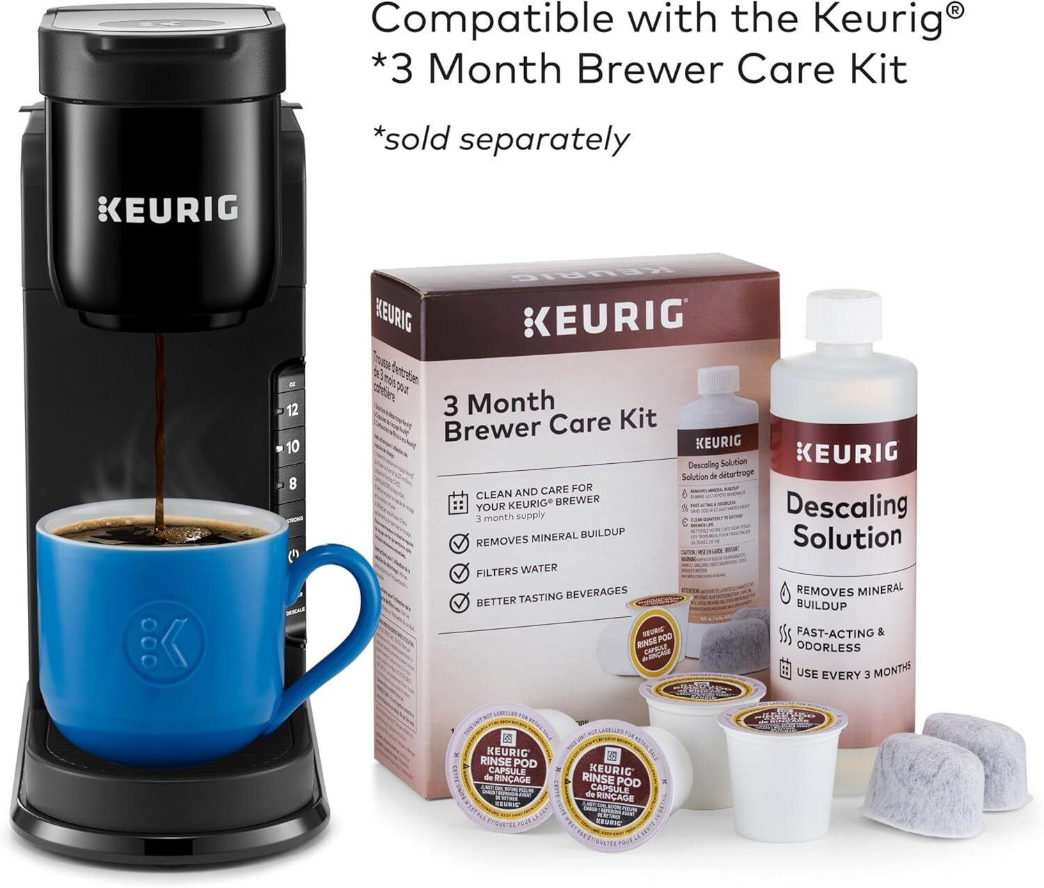 Efficient Single Serve Coffee Maker with Strong Brew & Reusable Filter