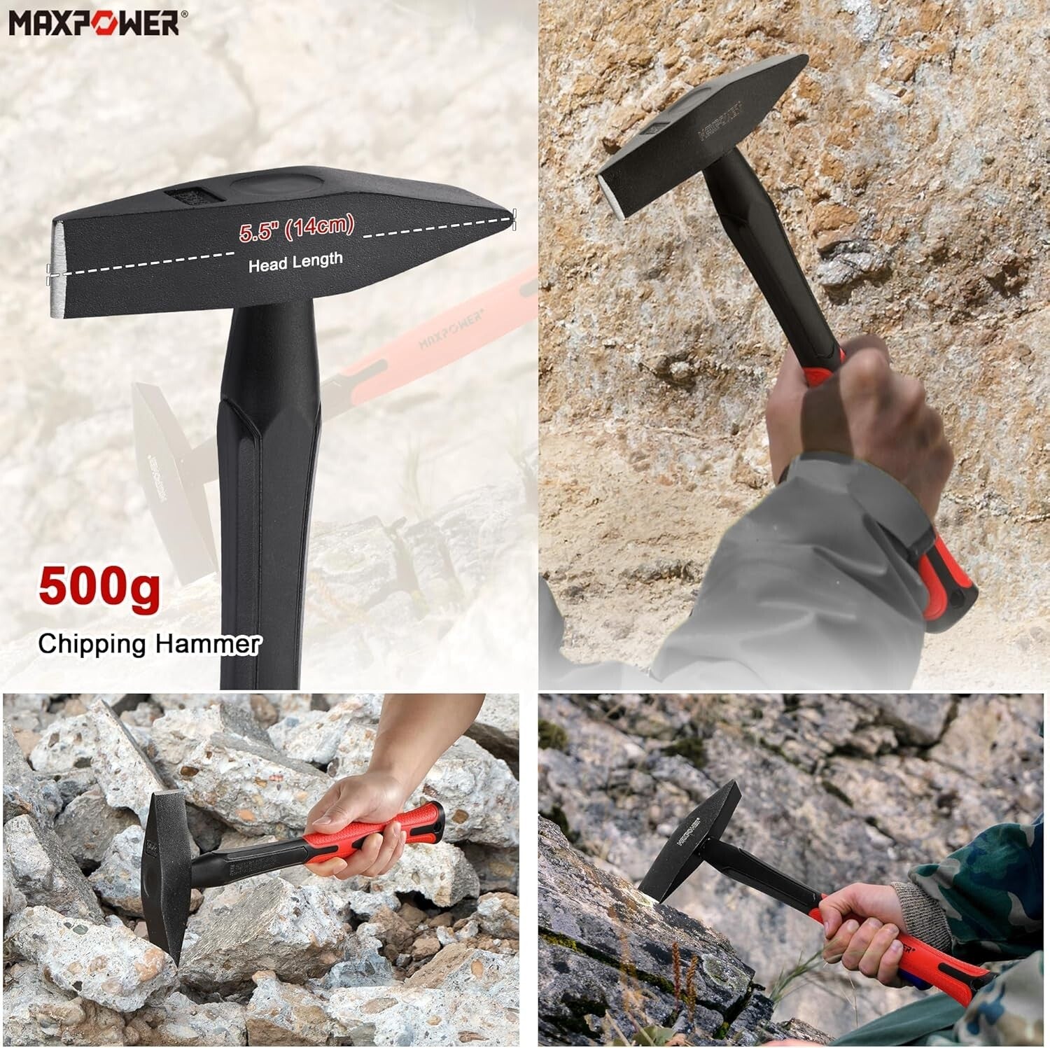 5-Piece Hammer Set: Sledge, Chipping and Ball Peen Hammers - Durable & Versatile