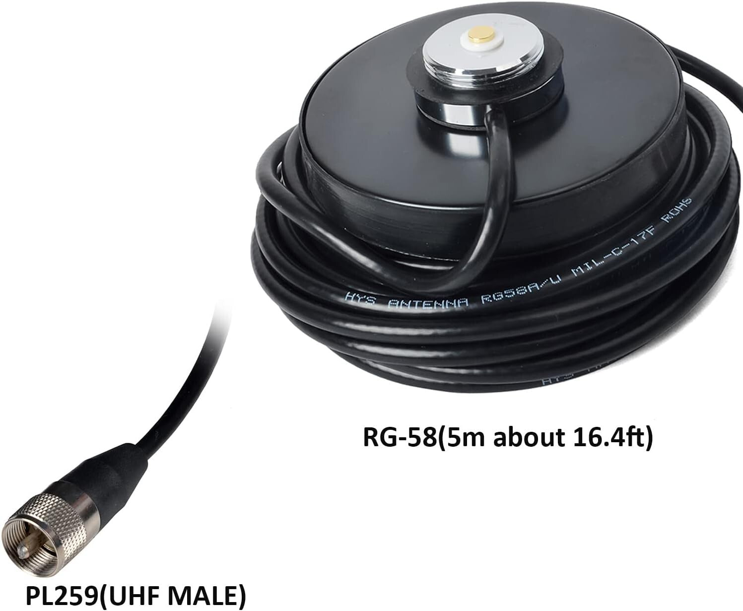 Durable Stainless Steel Mobile Antenna with Flexible Whip & Plug-and-Play Setup