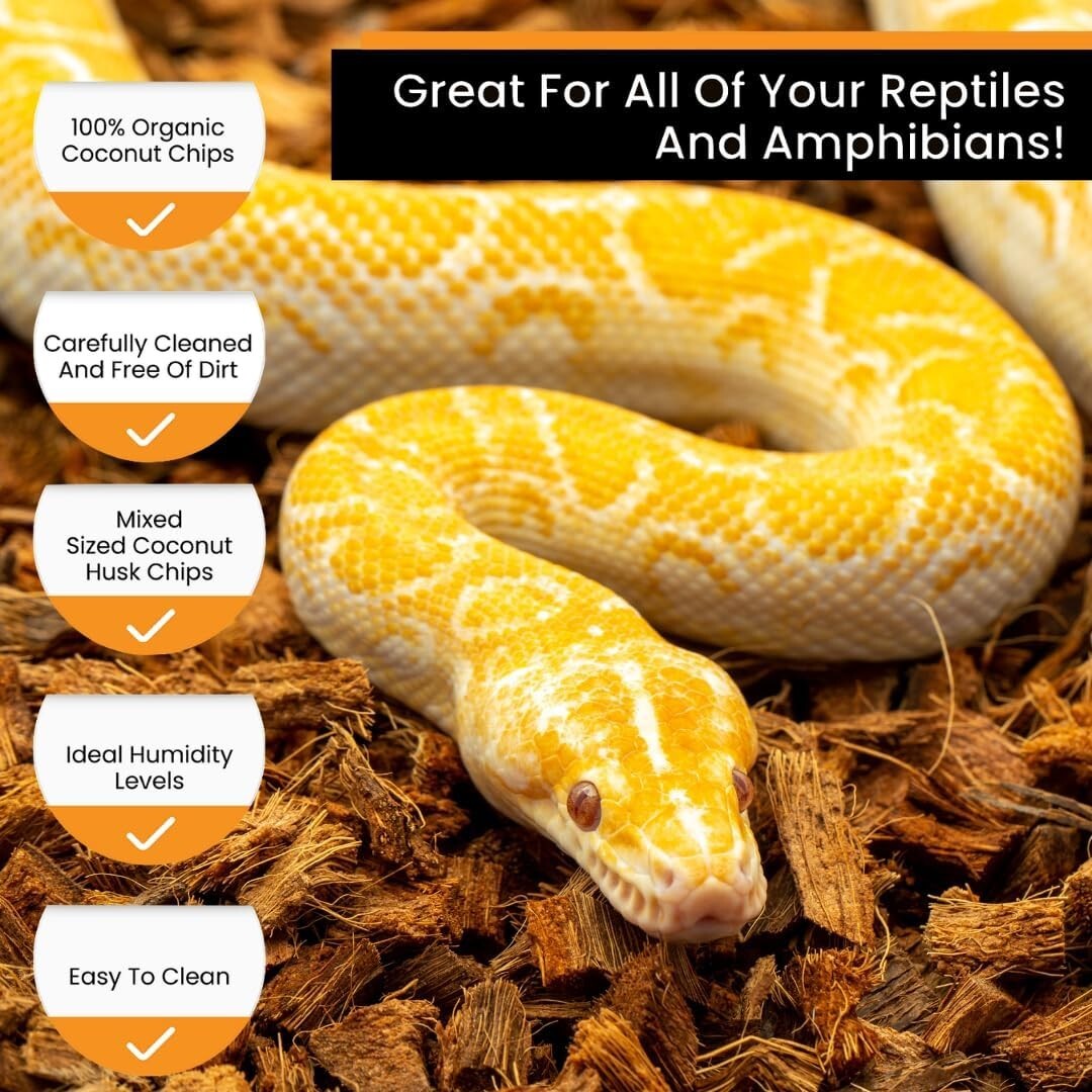 36 Quart Loose Coconut Chip Substrate for Healthy Snake and Tortoise Enclosures