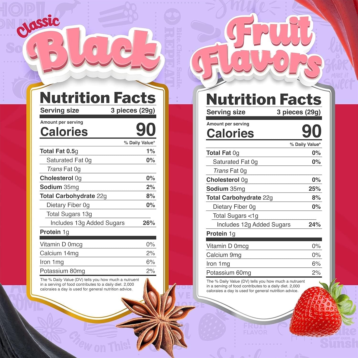 Classic Soft & Chewy Licorice 6-Pack - 10 Ounce Vegan Treats in 7 Flavors