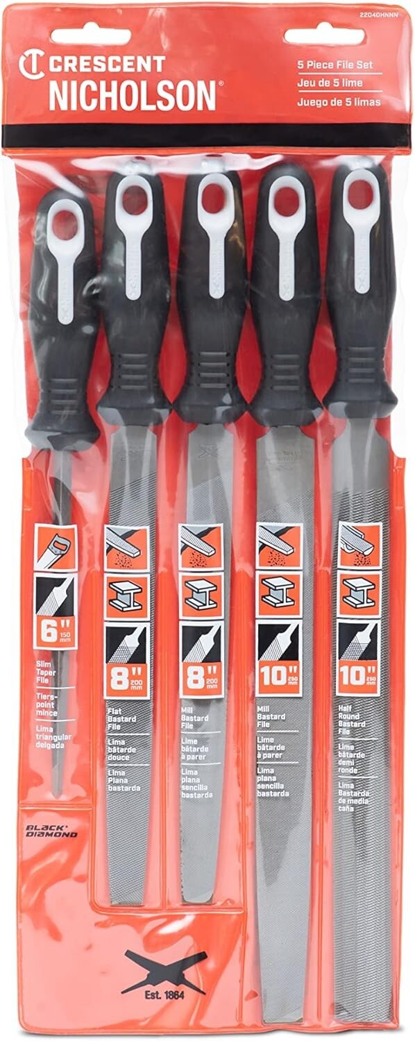 Crescent 5-Piece General Purpose File Set - Ergonomic Comfort & Functionality
