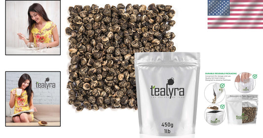 Elegant Jasmine Dragon Pearls - 16oz Green Tea - Ideal For Gifting & Enjoyment