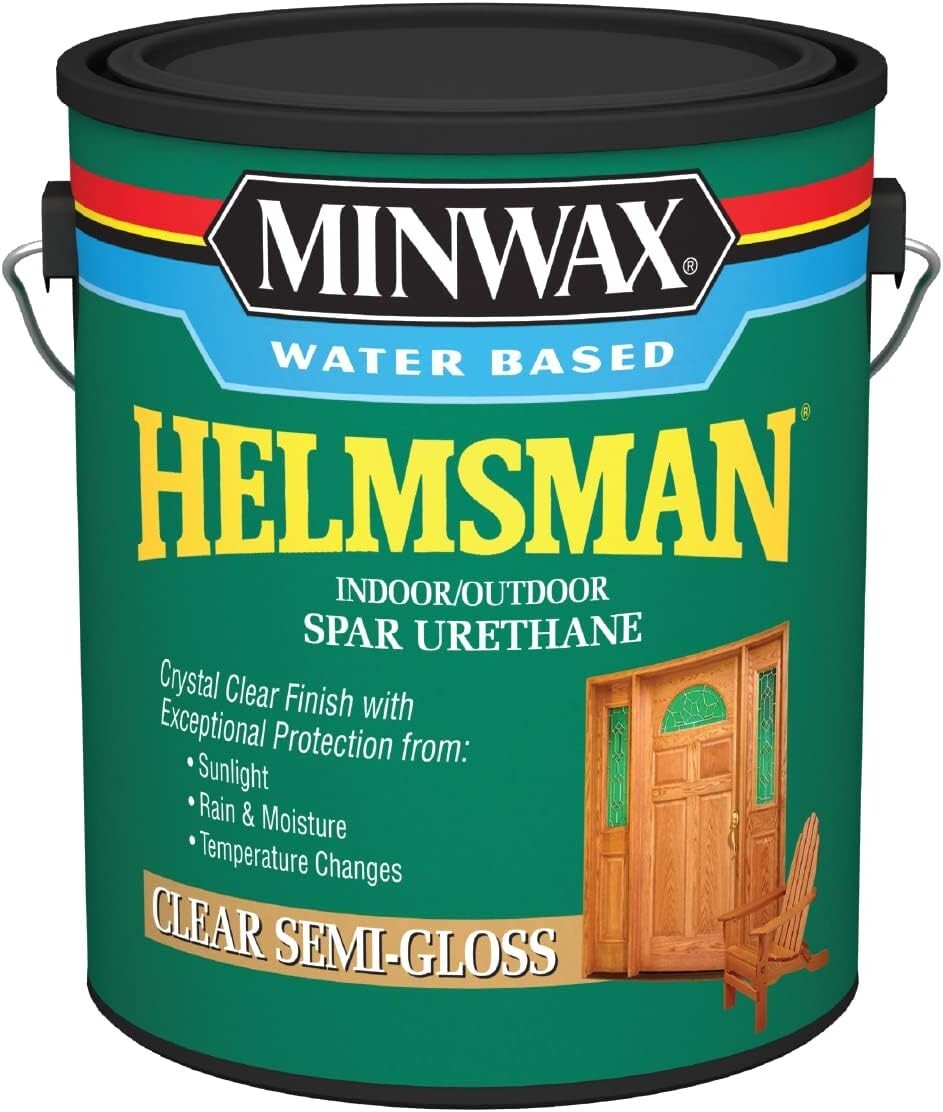 Protective Semi-Gloss Water-Based Spar Urethane, 1 Gallon, Covers 500 sq. ft.