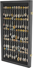 Load image into Gallery viewer, Luxurious 60-Spoon Display Case with Hinged Door &amp; Felt Background - Black