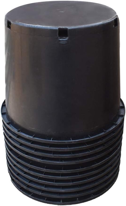 Lightweight 7 Gallon Black Nursery Pot with Drainage Holes for Soil Growth