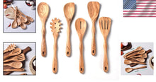 Load image into Gallery viewer, Unique Olive Wood 6pcs Cooking Utensil Set - 12-Inch, Chemical-Free Luxury