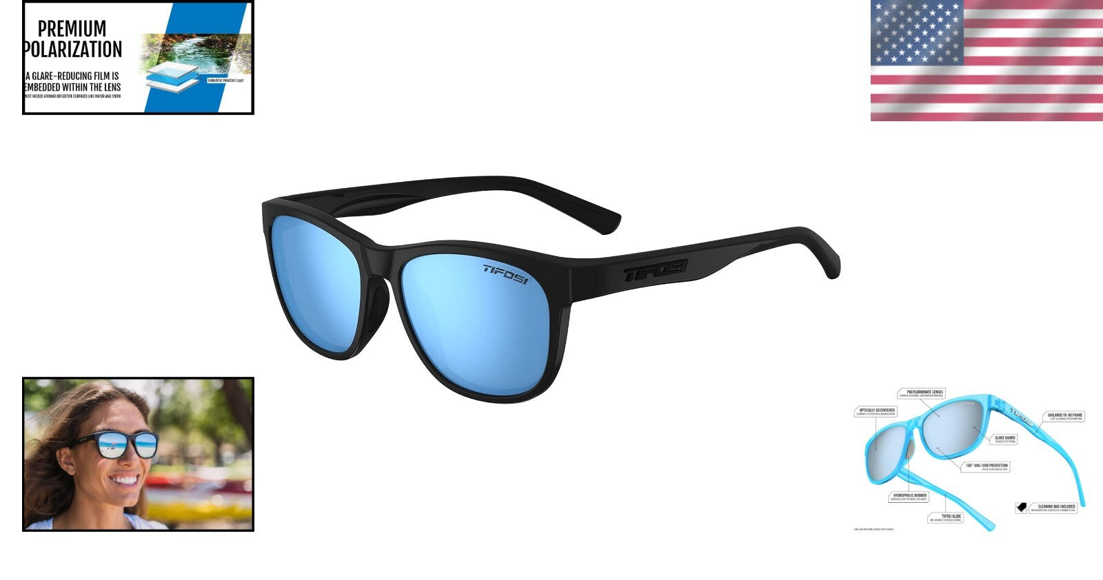 Unisex Lightweight Sunglasses with Hydrophilic Nose Pads for Active Living