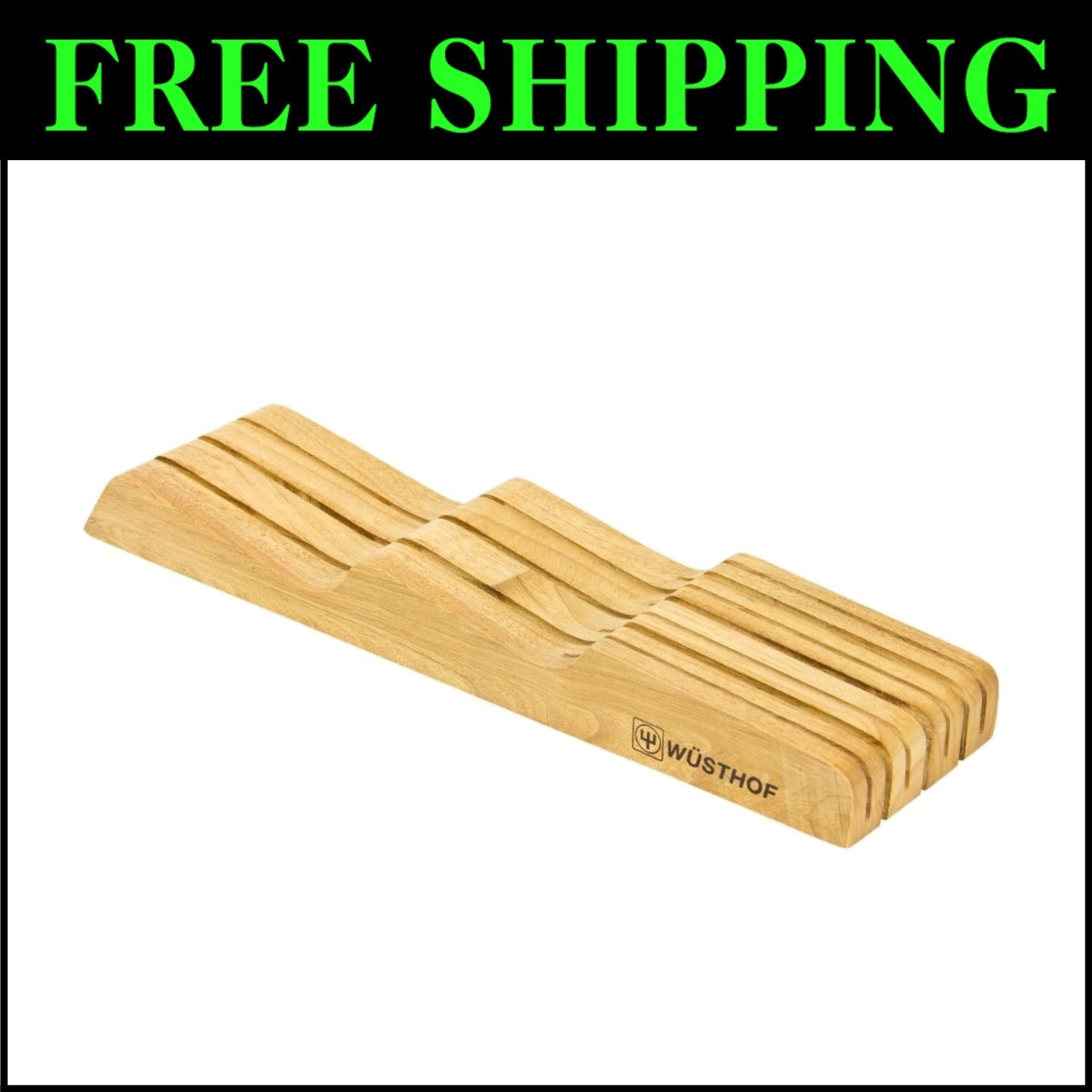 Natural Wood 7-Slot In-Drawer Knife Storage - Elegant & Space-Saving Solution