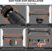 Load image into Gallery viewer, Heavy Duty 440lbs Chin Up Bar - Easy Install Adjustable Doorway Fitness Piece