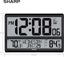 Load image into Gallery viewer, Battery-Powered Atomic Wall Clock - Indoor/Outdoor Temperature &amp; Easy Setup