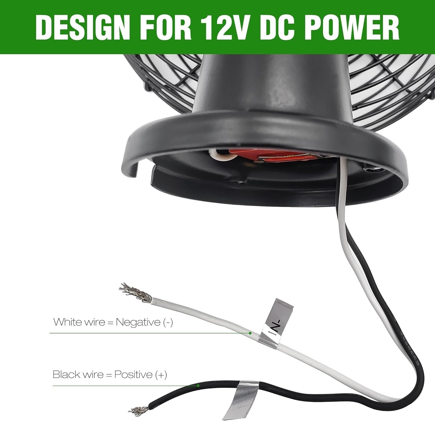 Versatile 12V Metal Fan with 2-Speed Control for Rapid Cooling in All Vehicles