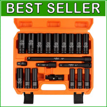 Load image into Gallery viewer, Comprehensive 1/2-Inch Metric Deep Socket Set with Extension Bar &amp; Organizer