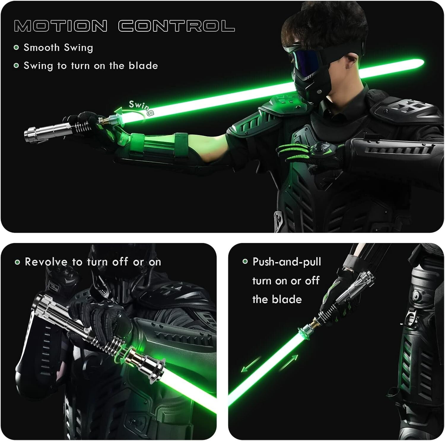 Durable Lightsaber with Smooth Swing Motion & 12 Sound Effects - Adult Gift