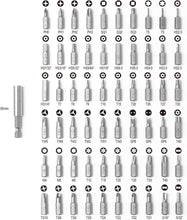 Load image into Gallery viewer, 61-Piece S2 Steel Security Bit Set with Precision-Machined Tips - Ideal for H...