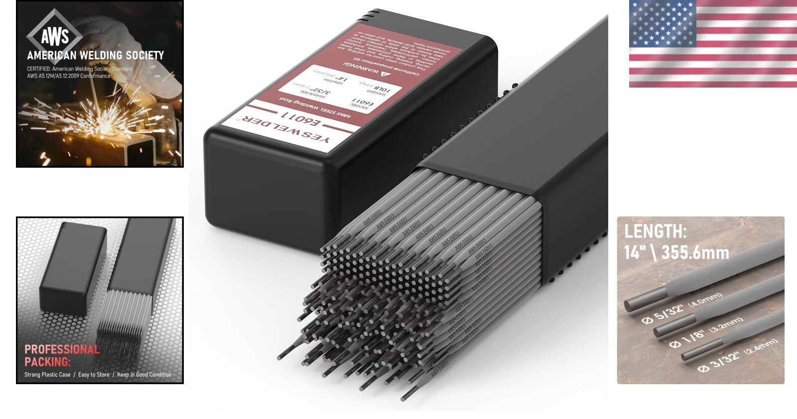 Versatile 10LB E6011 Welding Electrode for Dirty and Painted Surfaces