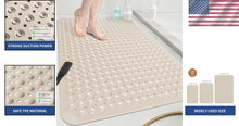 Load image into Gallery viewer, Large Rectangular Shower Mat 47"x32" - Suction Cups &amp; Custom Fit for Bathrooms
