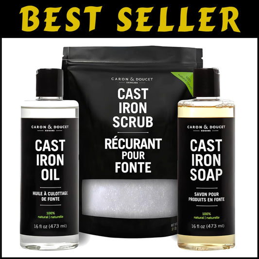 Ultimate 32 Fl Oz Plant-Based Cleaning Set for Cast Iron Restoration & Seasoning