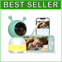 Load image into Gallery viewer, Smart Baby Monitor: 2K Resolution, Night Vision, &amp; Dual App Control - Lullabies