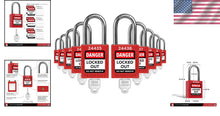 Load image into Gallery viewer, Durable 10-Piece Red Lockout Padlock Set - Keyed Different &amp; Corrosion Resistant