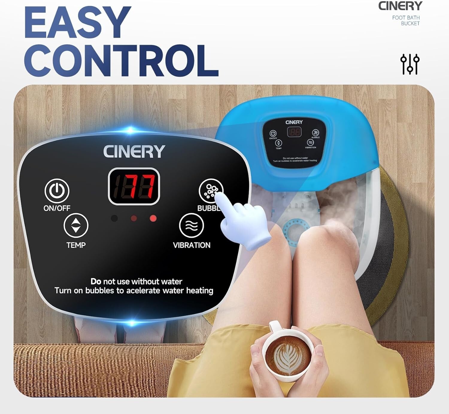 FIAHNG Foot Spa Massager: Heat, Bubbles & Vibration for Ultimate Foot Relaxation