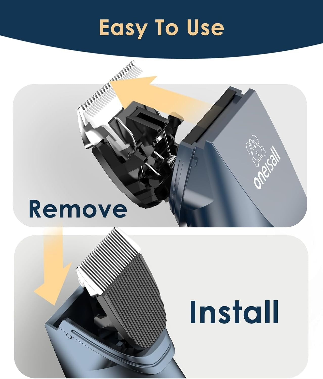 Rechargeable Cat Grooming Clippers with LCD & Accessories - Pet Care Kit in Blue