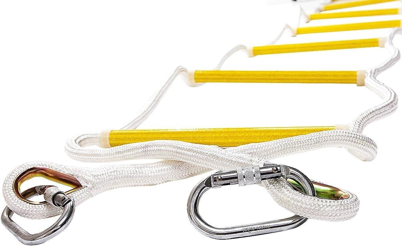 Compact Weather Resistant 8ft Rope Ladder - Ideal for Emergencies & Tree Houses