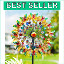 Load image into Gallery viewer, Vibrant 84-Inch Butterfly Wind Spinner - Rust &amp; UV Resistant Outdoor Delight