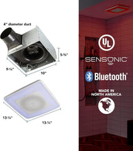 Load image into Gallery viewer, Ultra-Quiet Bathroom Exhaust Fan with Color LED Light &amp; Bluetooth Speaker