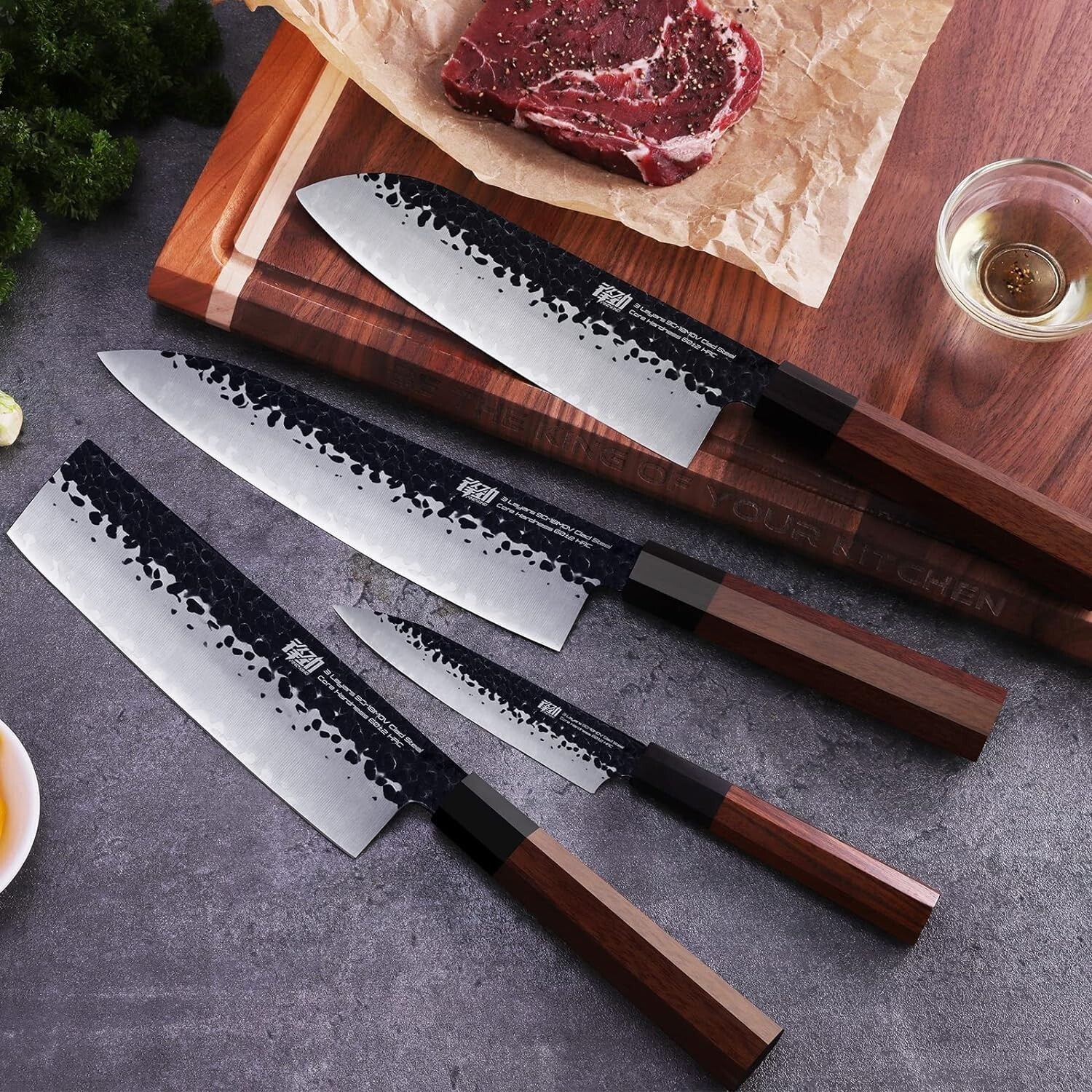 Premium 4PCS Kitchen Knife Set – High Carbon Steel Blades for Professional Chefs