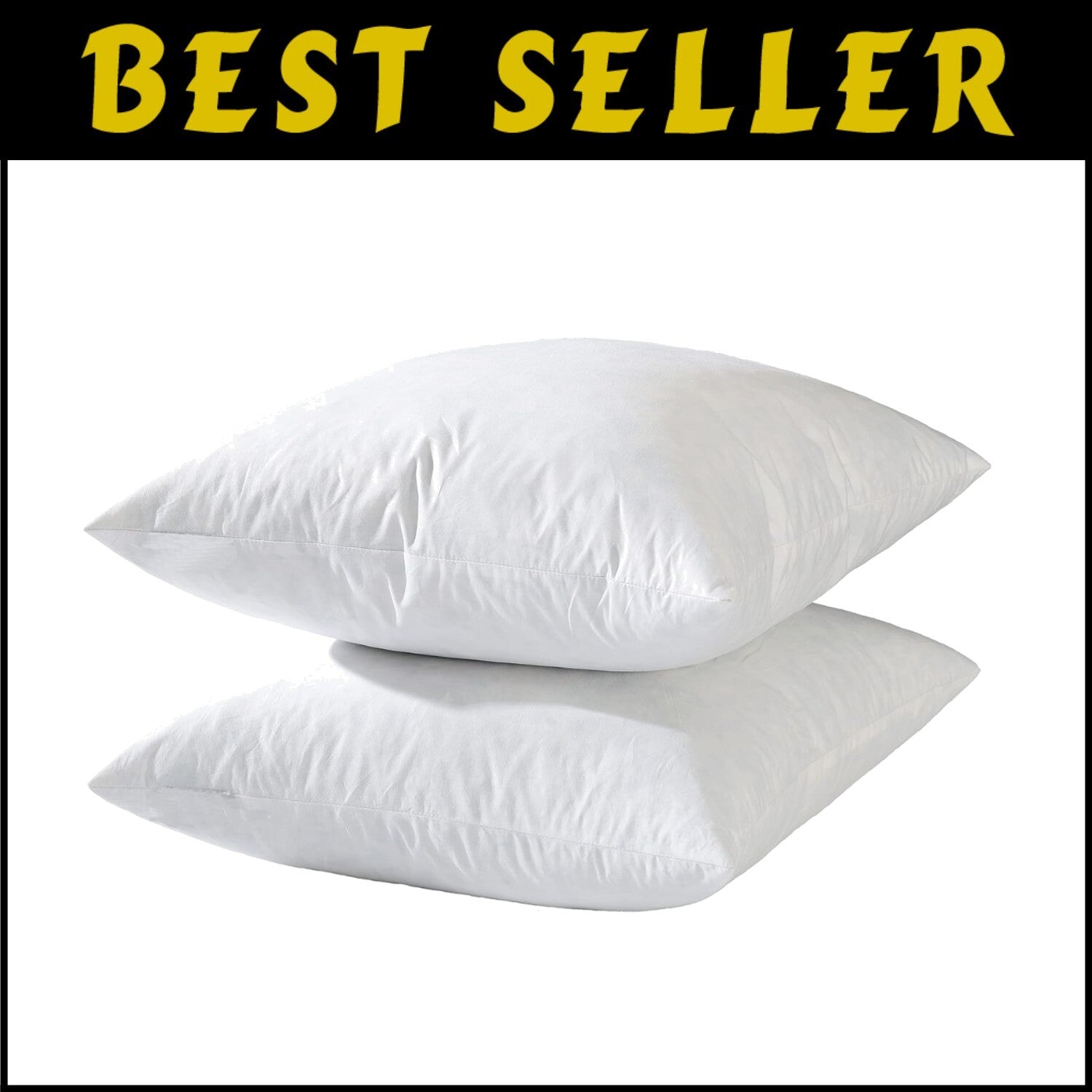 Set of 2 Down Feather 20x20 Throw Pillow Inserts in Durable Cotton Fabric